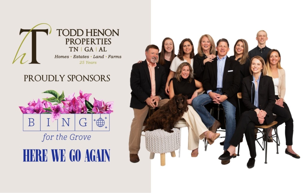 This weekend, Todd Henon Properties is honored to sponsor Bingo for the Grove, supporting Chattanooga’s @orangegrovectr! 💚
•
We’re proud to stand in community with a powerful organization that has been recognizing, supporting, and celebrating individuals of all abilities since 1953.
•
Learn more about their mission at orangegrovecenter.org.