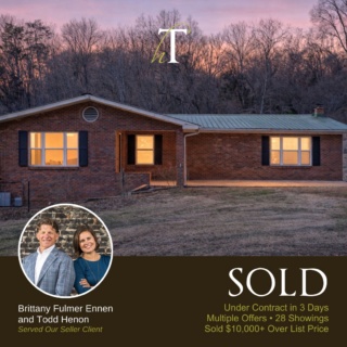 👏🏼 Sold — and FAST 👏🏼 28 Showings • Multiple Offers • Under Contract in 3 Days. 

Great results don't happen by accident. Brittany Fulmer Ennen helped these Sellers move quickly with standout presentation, smart pricing, and the backing of our 25+ year expert Team. 

🏡 Thinking about selling? Let's talk:
📞 423.413.4507 | ToddHenon.com

@bfulmer85